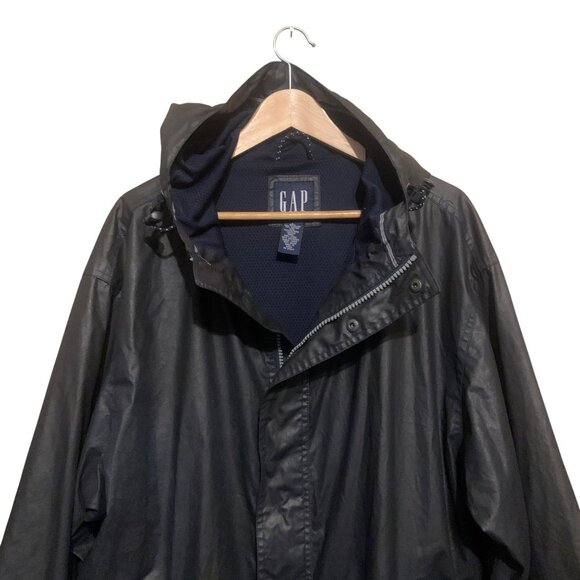 Gap Unisex Waxed Jacket Black Style #776050-00 Sz Medium Oversized - Picture 3 of 15